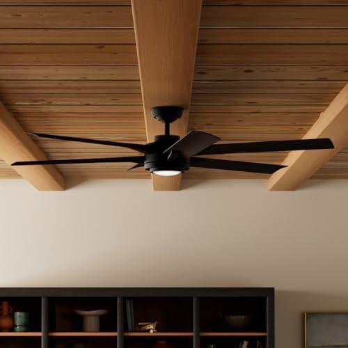 Casablanca Fans 53470 Melia - 6 Blade Ceiling Fan with Light Kit-12.58 Inch Tall and 65 Inch Wide, Finish Color: Matte Black, Blade Color: Matte Black