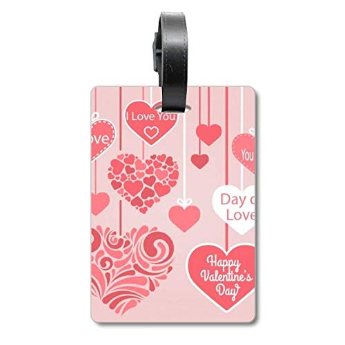Porte-étiquette de valise motif cœurs Happy Valentine's Day finitions soignées