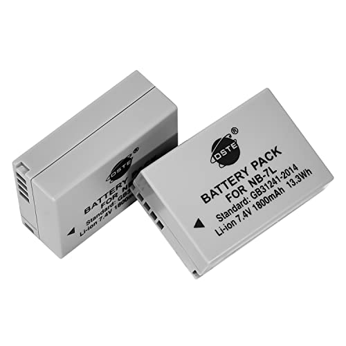 DSTE 2pcs NB 7L NB 7LH Batería Compatible con Canon PowerShot G10, G11, G12, SX30
