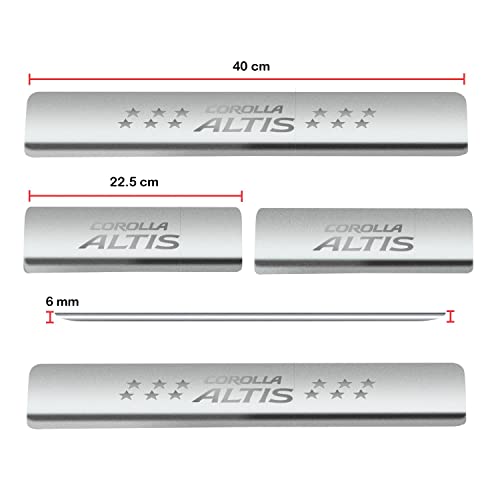Image of Door Sill /Foot Step Stainless Steel Plates with Toyota Corolla Altis (Set of 4 Pcs)