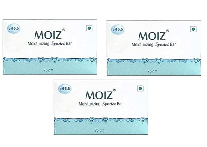 WEYI MOIZ MOISTURIZING SYNDET BAR SOAP (PACK of 3 * 75 GM) GLOWDERMA