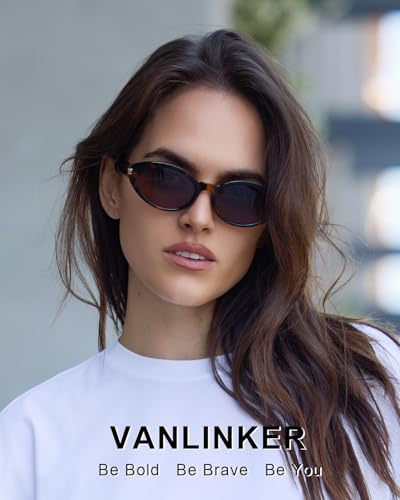 VANLINKER Polarized Retro Oval Sunglasses for Women Men Small Face Vintage 90s Shades VL98503