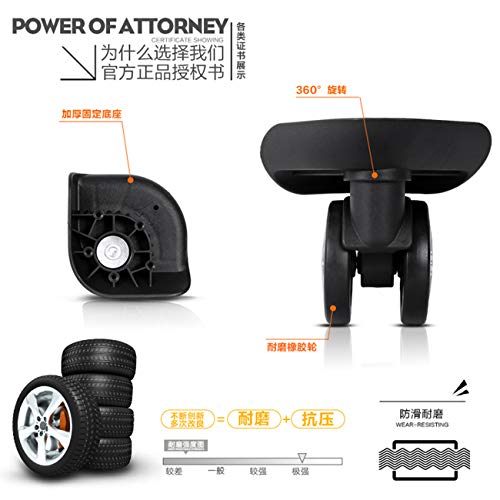 Luggage Suitcase Wheels Swivel Wheel Replacement Travel Suitcase Wheels Plastic Bearings Repair Set for Luggage Kits (W012-YF), Black3