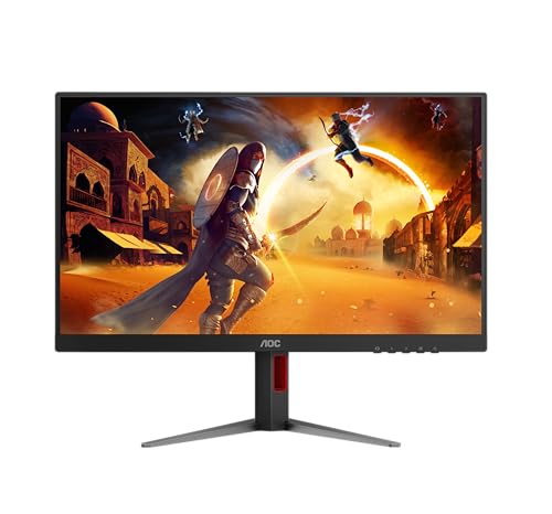 Image of AOC 24G4 24 inch Gaming Monitor FHD Fast IPS, 180Hz Refresh Rate, Wide Color Gamut-sRGB 126%, HDR10, 1.0ms MPRT, G-Sync Compatible, HDMI 2.0and Display Port for Gaming, Height Adjustable Stand