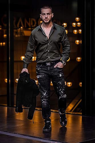 Coofandy-Mens-Muscle-Fit-Dress-Shirts-Wrinkle-Free-Short-Sleeve-Casual-Button-Down-Shirt