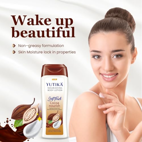 Image of Yuthika Soft Touch Cocoa Nourishing Body Lotion | All-Day Hydration | Fast Absorbing & Non-Greasy | Long-Lasting Moisture for All Skin Type 300ml (Pack of 3)