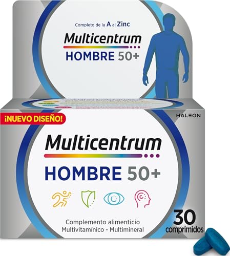 Multicentrum Hombre 50+, Multivitamínico Multimineral, 30 Comprimidos