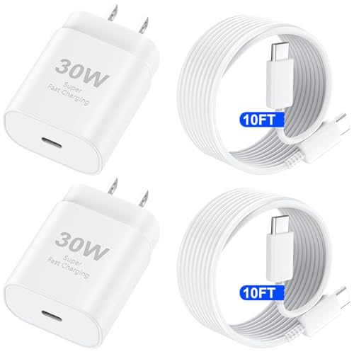 USB C iPhone 16 15 Charger Fast Charging Block, 30W iPhone 16/15 Pro Max USBC Charger with 10 FT Type C Fast Charging Long Cable Cord for iPhone 16 Pro Max/16 Pro/16e/16 Plus/15 ProMax/15Pro/15/S25/24