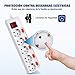 ExtraStar Regleta con 5 Tomas + 5 Interruptor Individuales, 3680 W, 250...
