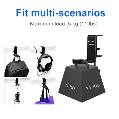 image for Goldmille Aluminum Headphone Stand Hanger Foldable with Cable Clip Hea