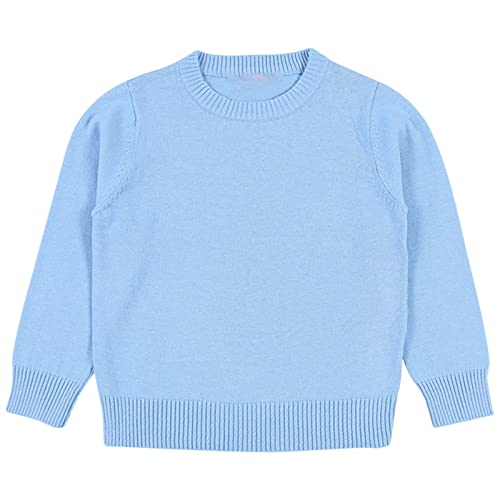 Plain Crewneck Pullover Sweater for Toddler, Baby Boys Girls Long Sleeve Soft Sweatshirt, Basic Solid Fall Winter Tops