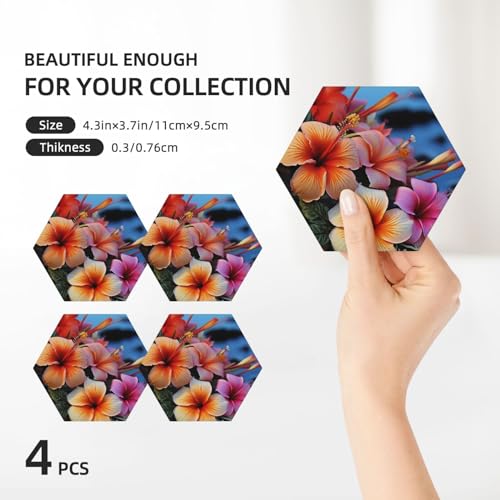 Dessous de verre en céramique haut de gamme à motif floral - 4