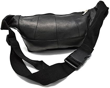 Leather Waist Bag Bum Bag Travel Pouch Pack 5 zips