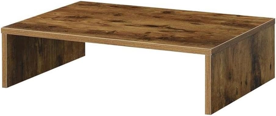 Pemberly Row Small Monitor Riser for TVs up to 23", Particle Board with Melamine Veneer, Nutmeg Finish, 23.75 in x 15.75 in x 6.5 in, Contemporary TV Stand Accessory with Storage Space