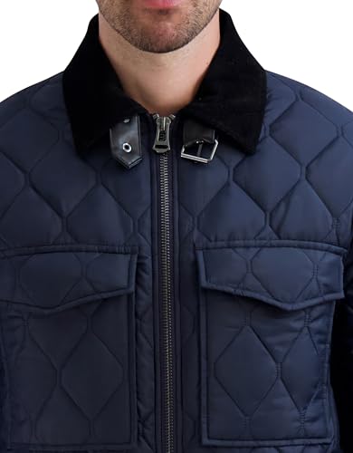 Image of Cole Haan Men's Diamond Quilt Long Sleeve Casual Jacket