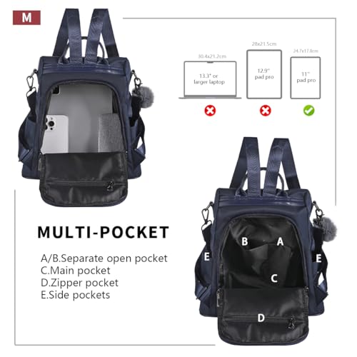 Image of PINCNEL Women Backpack Purse Waterproof Nylon Anti-theft Rucksack Lightweight Shoulder Bag
