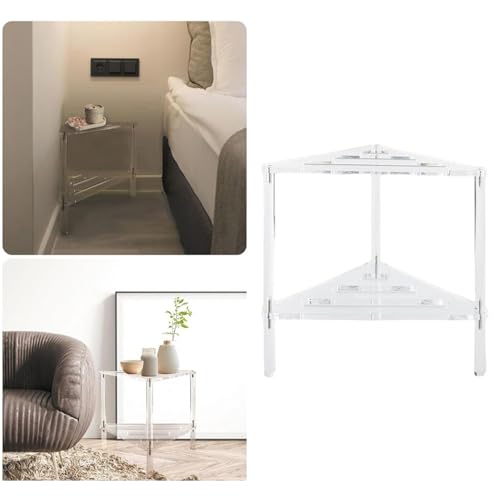 Taburete de baño acrílico transparente con estante de ducha compacto para afeitado 4