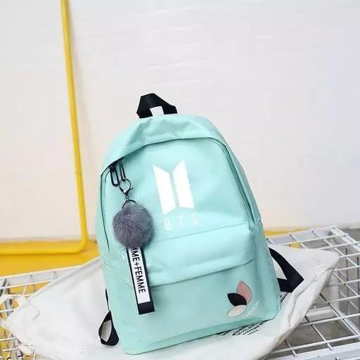 Image of BTS Backpack for Girls | K-Pop School Bag with Trendy Design & Keychain | Waterproof Lightweight Travel & College Women Backpacks for Teens | Shoulder Bags | Gift For Girls