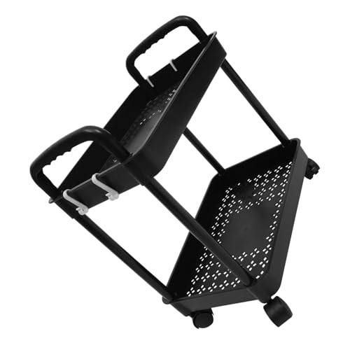 Zerodeko Carro de Cocina Carrito Almacenamiento Carrito de Almacenamiento Carro de Carro Plegable Estante de Almacenamiento de baño Organizador de carros Carrito de guardería páginas Black