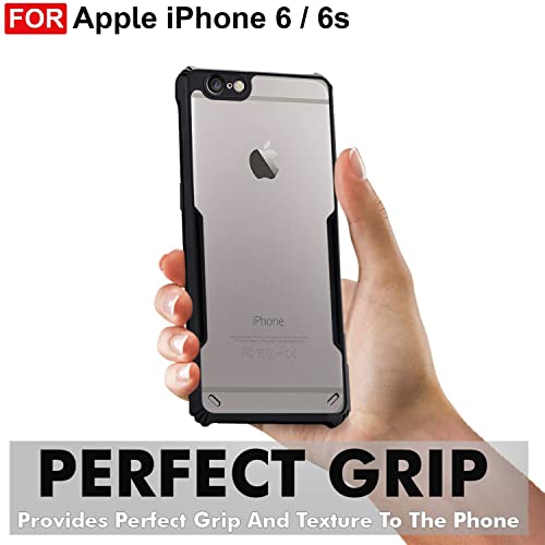 Image of Zapcase Back Case Cover for iPhone 6 / iPhone 6S | Compatible for iPhone 6 / iPhone 6S Back Case Cover | Clear Case with Camera Protection | (TPU + PC | Matte Black)
