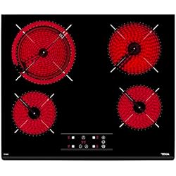 Vitrocerámica Aspes Ideal 4 Fuegos Teka TZ PRO 6420 - Placa Vitrocerámica de 60 cm, 4 Fuegos, Sistema Touch Control, Programador de Tiempo de Cocción, Función Golpe de Cocción, Fácil de Instalar, Color Cristal Negro