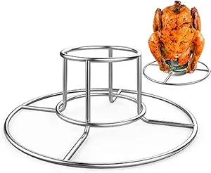 INDIAN DECOR 31880 Beer can Chicken Rack, Stainless Steel Chicken Stand for Smoker and Grill