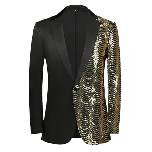 Blazer de danse à paillettes pour homme veste ajustée noire