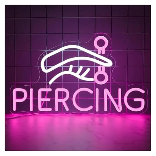 MINGYTN Decoración Lámparas Letrero De Neón Piercing Con Luz USB Regulable Para Salón De Tatuajes, Estudio De Piercings En Orejas, Tienda De Piercings, Decoración Comercial,42х25cm | Ya disponible en tu tienda friki favorita! En mundofriki.es!