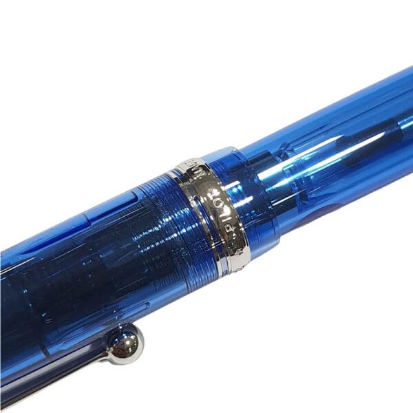 Image of Pilot CUSTOM 74 TINTED BLUE CT FOUNTAIN PEN - 14KT GOLD RHODIUM-PLATED FINE NIB