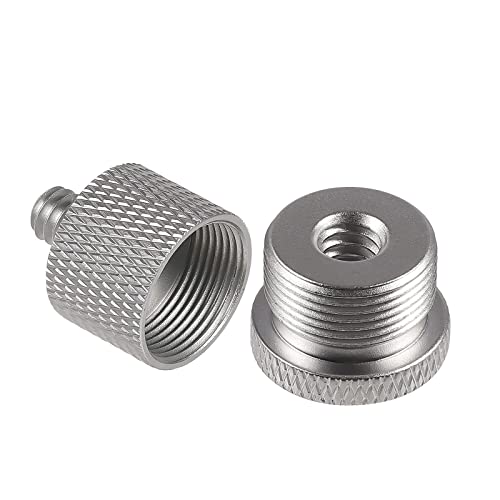 SAVITA Micro Support Adaptateur Kit Comprend 1 Adaptateur de Filetage Vis 1/4 à 5/8 1 Adaptateur de Filetage Vis 5/8 à 1/4 Adaptateur Vis de Trépied pour Microphone Support Moniteur Caméra (Argent)