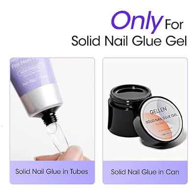 Gellen 2 Pack 60ML Solid Gel Nail Glue Remover Spray For Press-on Nails, Nail-friendly Glue-off Remover for Artificial False Acrylic Nails, Acetone Free Nail Glue Debonder with Stick