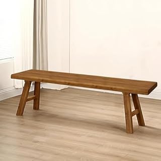 Rustic Wooden Farmhouse Bench for Indoor Dining, Backrest Entryway Seat, Natural Wood Shoe Storage Bench, 31" Height, 80cm Long, Perfect for Kitchen & Living Room