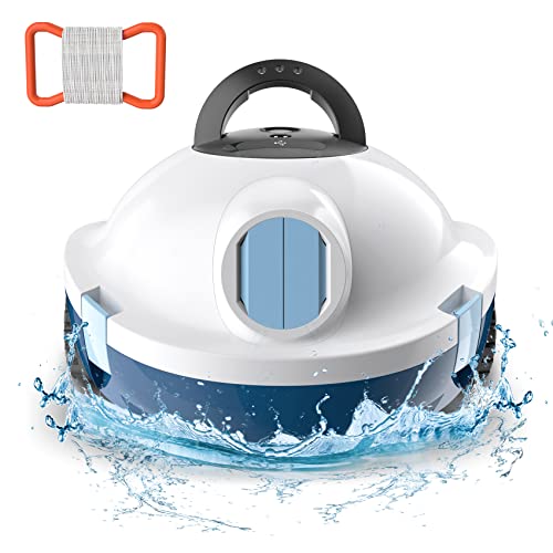 Y10 Cordless Robotic Pool Cleaner, Automatic Pool Vacuum - 90 Mins Runtime, Powerful Suction, Self-Parking, Lightweight for Above/Inground Pools Up to 65ft/1100 Sq.Ft (White)