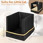 Boîte de voyage pour les chats avec grand côté, Portable Kitty Litter Boîte de Voyage avec Collapsible Baffle Waterproof Strap-Proof Kitty Pantoufle pour voiture, Voyage sur route, Hôtel