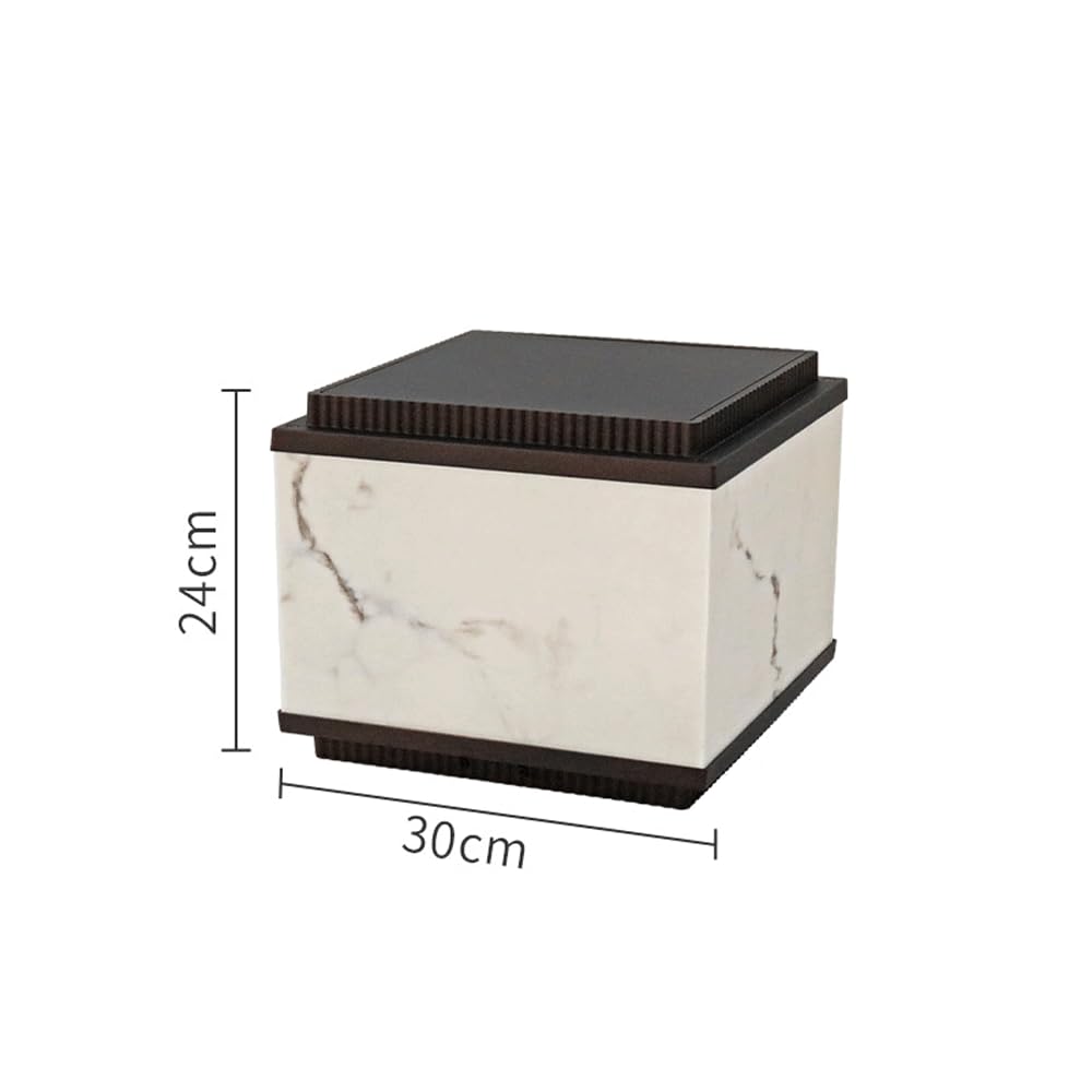 HZWJIA Outdoor Bollard Lamp Modern Simple Patio Garden Landscape Lighting Bollard Lamp Black Square Ip65 Rated Waterproof Pillar Lamp High Voltage Wired For Villa Fence Deck Post Lamp Diameter 11.8/15