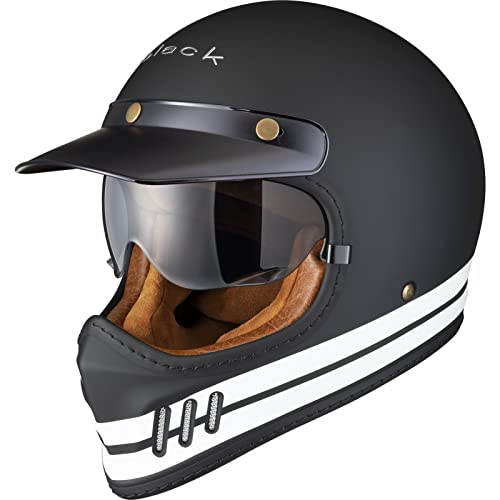 Black Royale Retro Motorcycle Helmet XL
