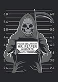 Notizbuch A5 kariert mit Softcover Design: Mr Reaper Verhaftung Gefängnis Sensenmann Foto Witzig Spaß: 120 karierte DIN A5 Seiten