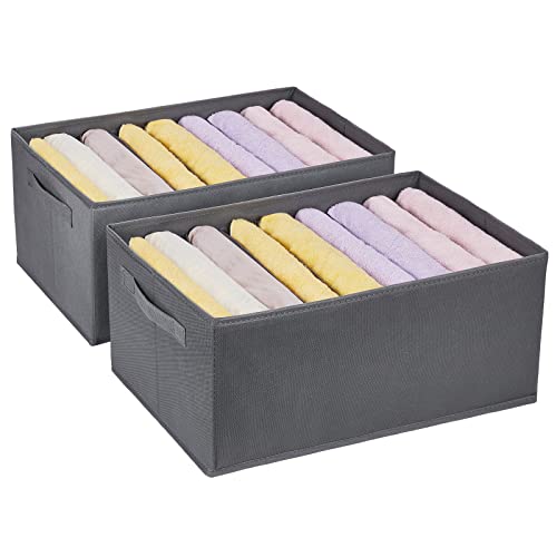 Eucomir Armario Organizador de Ropa 9 Compartimentos, Paquete de 2, Caja de Almacenamiento de Armario de Tela no Tejida, Organizadores de Ropa Plegables para Camisetas, Leggings Cover