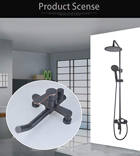 Mitigeur de baignoire en laiton bronze noir avec douche de tête