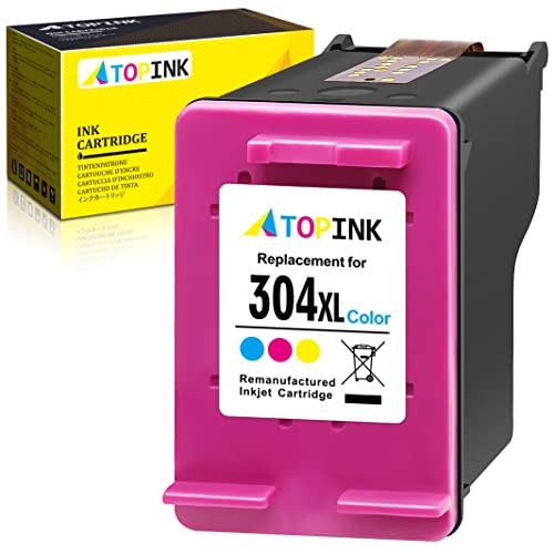 ATOPINK 304 XL Cartouches d'encre Remanufacturées pour HP 304XL (1 Trois Couleur) pour Envy 5030 5010 5020 5000 5032 5050 DeskJet 3720 2620 3760 3762 2634 2630 3750 2600 3730 3764 3733 2622 Imprimante Cover
