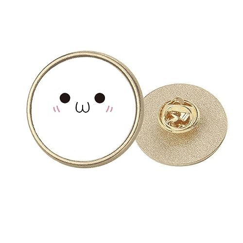 Broche ronde en métal doré avec motif visage blush expression art déco, M