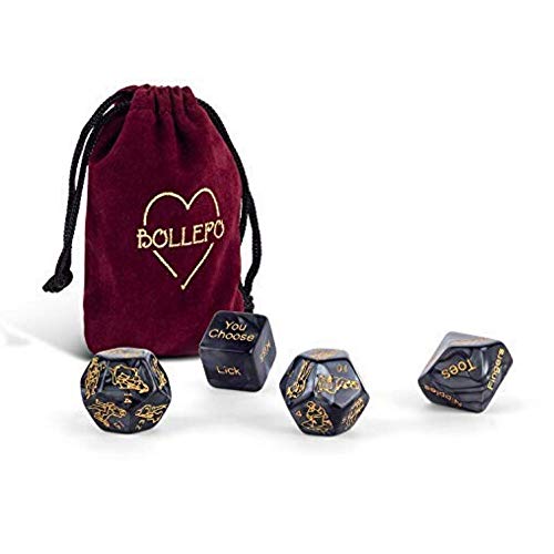 Sex Dice for Valentine’s Day for Couples, Romantic Roll Playing Game for Adults, Funny Gift, Bachelorette and Bachelor Party, Wedding, Bridal Shower, for Him and Her, 4 Dice
