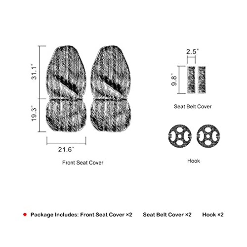 Copap 4Pc Universal Orange Stripe Colorful Front Seat Cover Baja Bucket With Seat-Belt Pad Protect For Car, Suv & Truck (2 Seat Covers+2 Seat Belt Covers) #TOP3