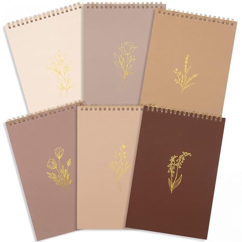 Gueevin 6 Pack Steno Pads, Top Spiral Steno Pads Aesthetic