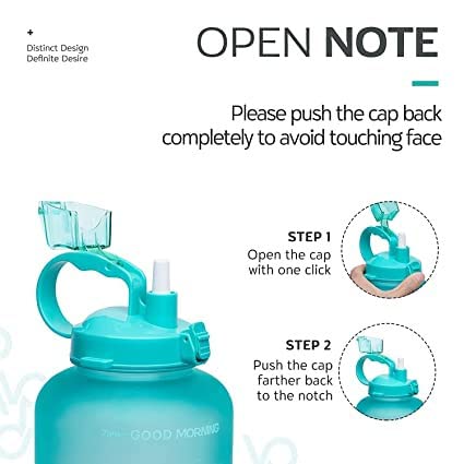 2 Liter Motivational Water Bottle With Time Markings - Tritan Plastic, BPA Free, Leakproof For Gym, Office, School - View #2