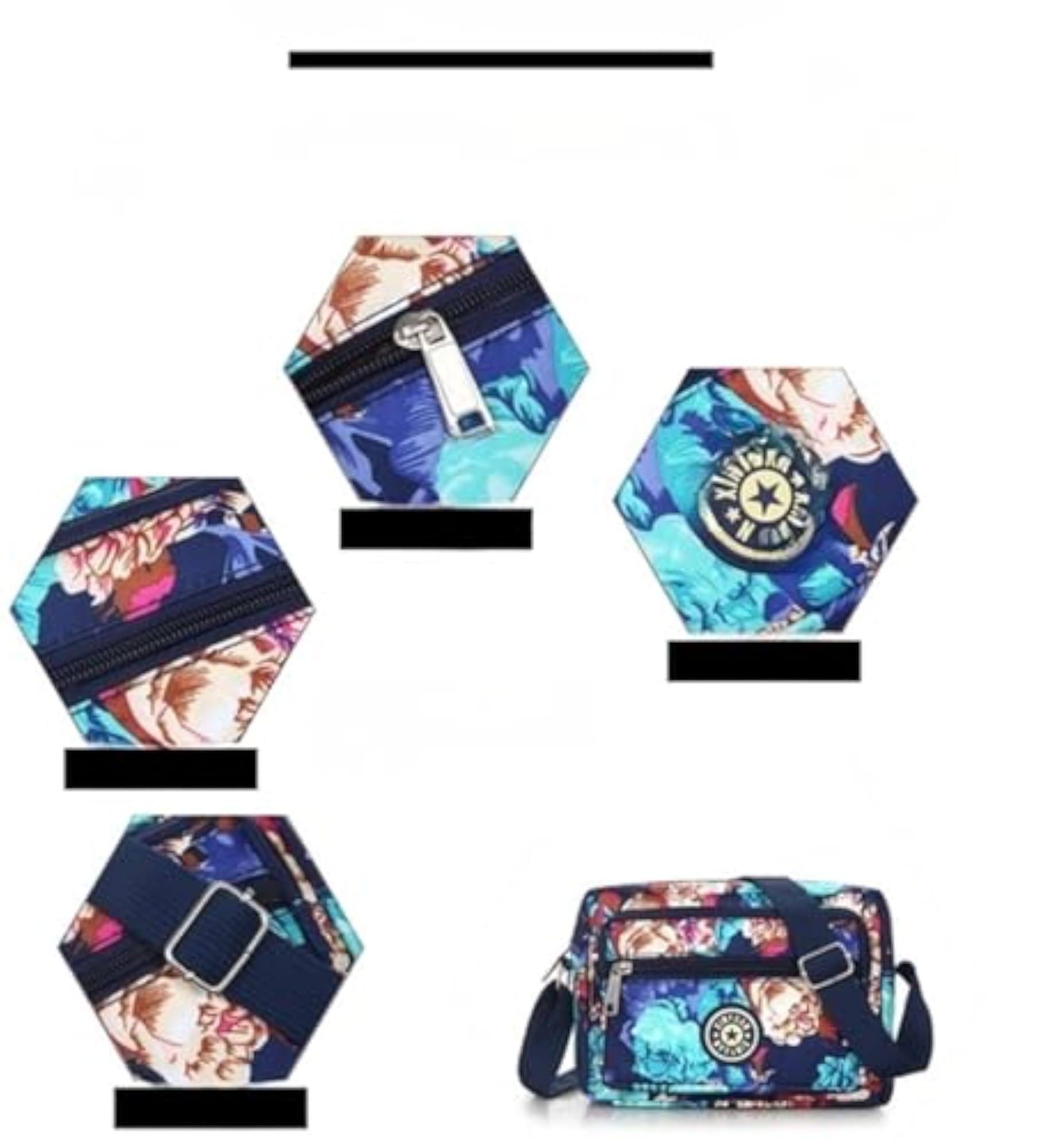 Women Mobile Cellphone Messenger Bag, Nylon Shoulder