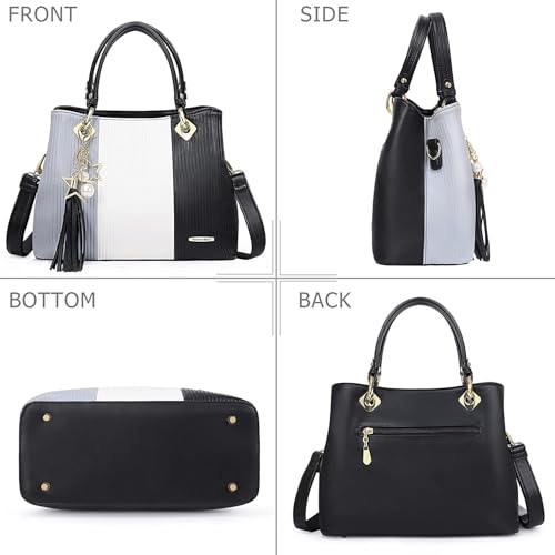 Image of Pomelo Best Purses and Handbags for Women with Multiple Pockets, Leather Top Handle Satchel Fashion Tote Shoulder Bags Ladies
