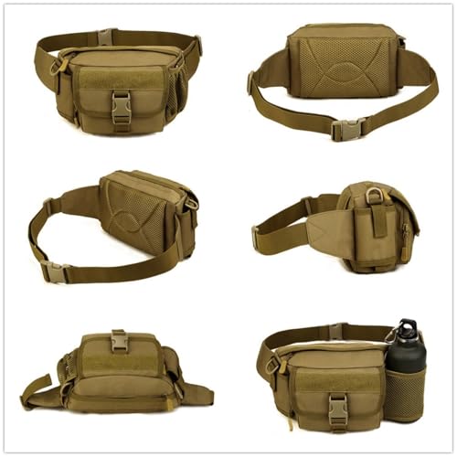 Riñonera multifuncional militar impermeable con bolsillo para botella 6
