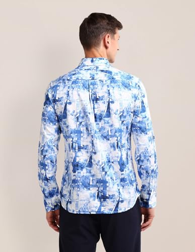 Image of U.S. Polo ASSN. Printed Regular Fit Shirt for Men - 100% Cotton, Breathable & Comfortable, Full Sleeves Casual Shirt for Men