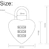 Pink Love Heart Shape Combination Padlock, Mini 3-Digit Password Resettable Code Locker Lock for Locker Hardware Padlocks and Hasps Combination Locks